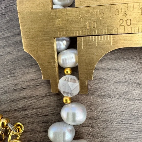 Handmade Freshwater Pearl and AB Glass Necklace and Bracelet Set - Picture 8 of 11